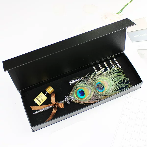 T06GA-S2 Oren vintage feather dip fountain pen Harry Potter Peacock pen gift box birthday gift suit