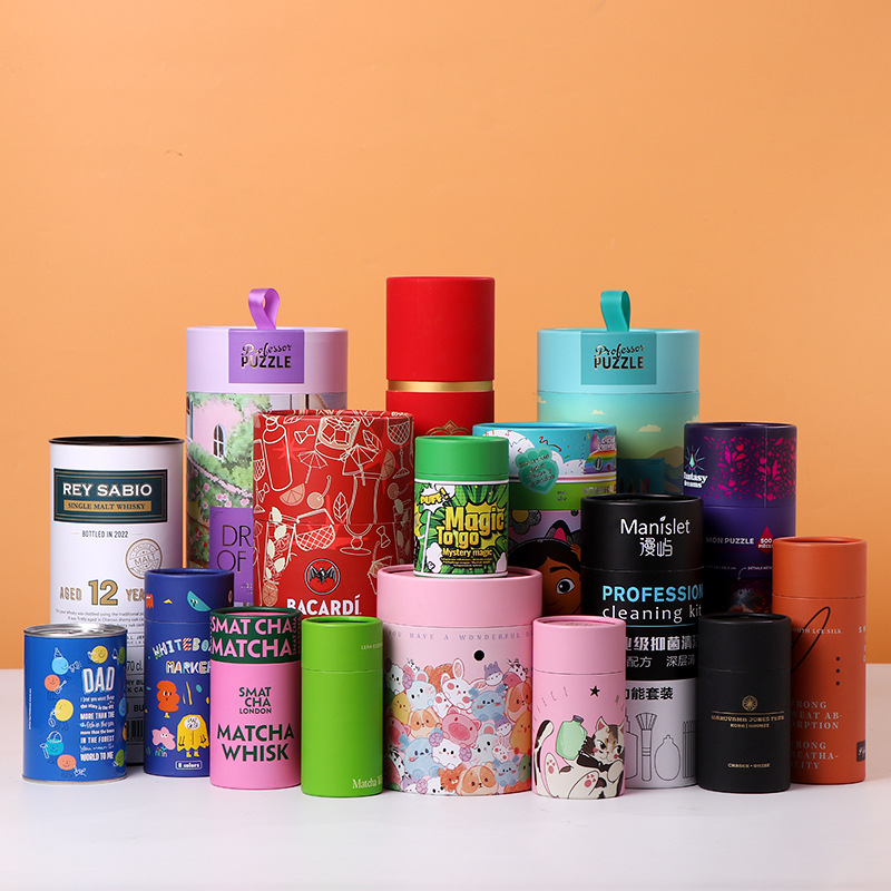 Source Manufacturer Paper Cans for Essential Oils, Cylindrical Cosmetic Paper Tubes, Red Wine Cans, Tea Canister Paper Tubes