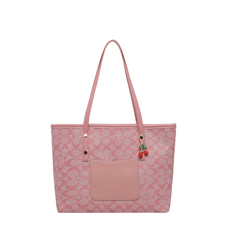 2026 nuevo bolso de mujer de gran capacidad de transporte de hombro bolso de moda versátil bolso de moda bolso de moda colgante de cereza bolso