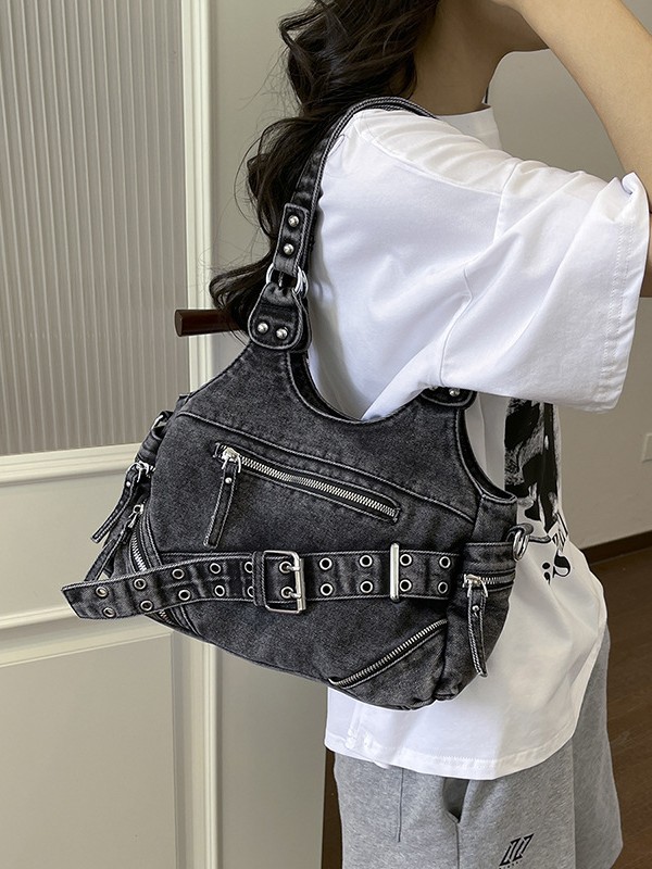 Bolsa de hombro al por mayor transfronteriza 2026 nuevo denim para hacer vieja locomotora estilo retro mochila casual