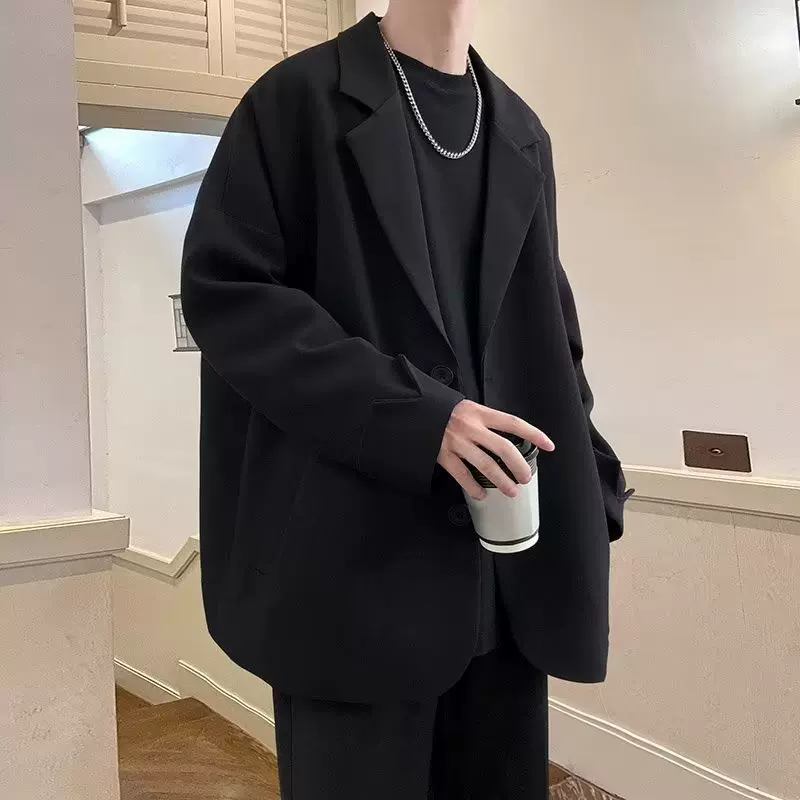 英伦雅痞男装dk休闲西装外套男春秋款痞帅高级感oversize西服上衣