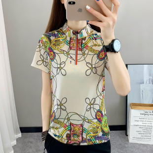 23D78 Live Broadcast Explosions Short-sleeved Quick-drying Clothes Women's T-shirt Running Fitness Summer Thin Ice Silk Breathable Sports Half Sleeve