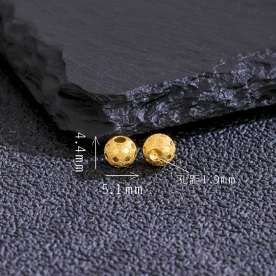 Accessories Wholesale, Zərgərlik ara hissələri - flash-sand-5mm-gold-beads-about-5-piecesg