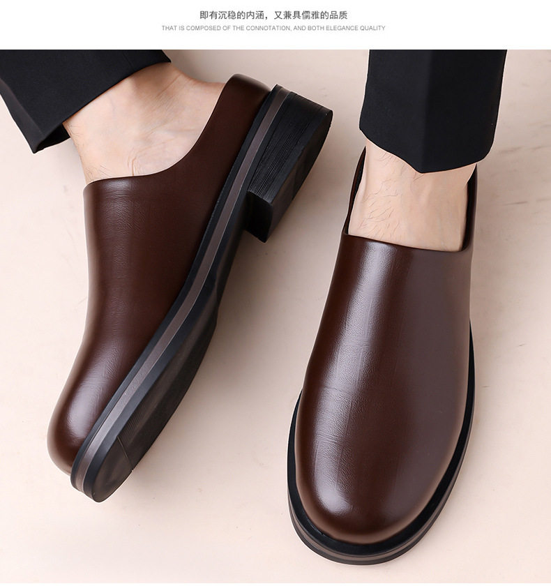 Dép sandal nam quai ngang kiểu lười xỏ chân, mặt giày bóng nhẹ, đế cao su êm chân — Z7123 màu đen, z7123 màu nâu chi tiết 12