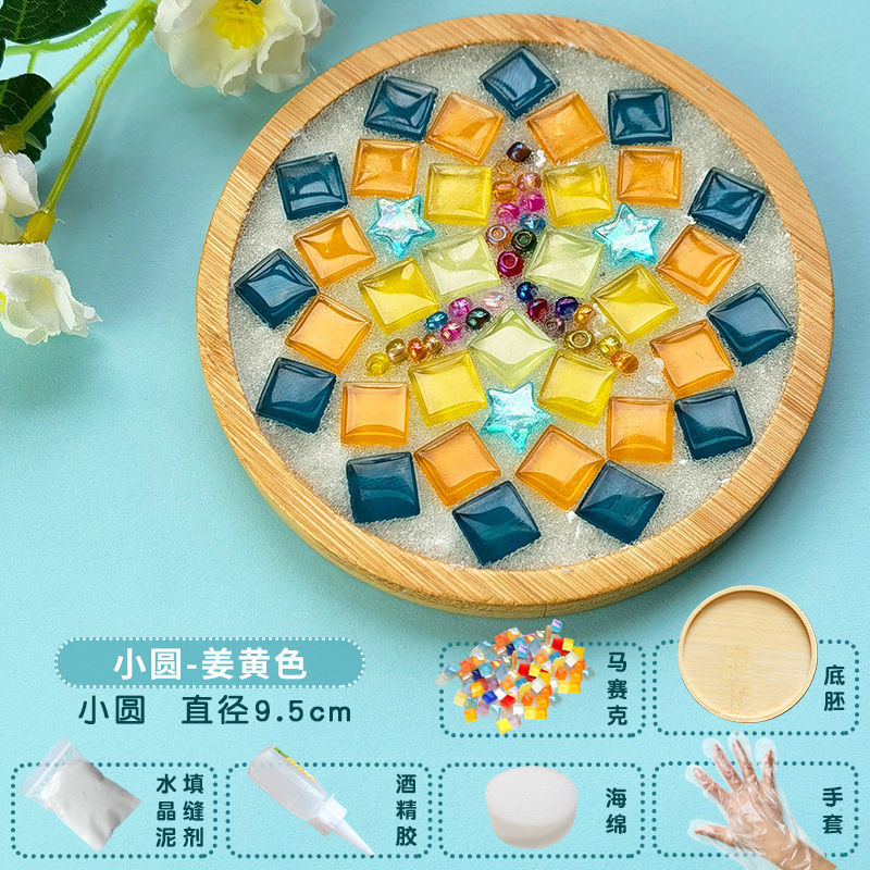 Nuevo producto bricolaje hecho a mano posavasos paquete de material mosaico padre-hijo creativo jardín de infantes pequeño regalo al por mayor juguetes educativos