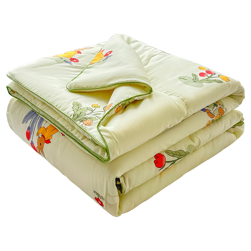 Fibra de soja de clase A, edredón fría de verano lavable con máquina, edredón delgado de verano infantil, aire acondicionado primavera y verano, ventilación de la piel