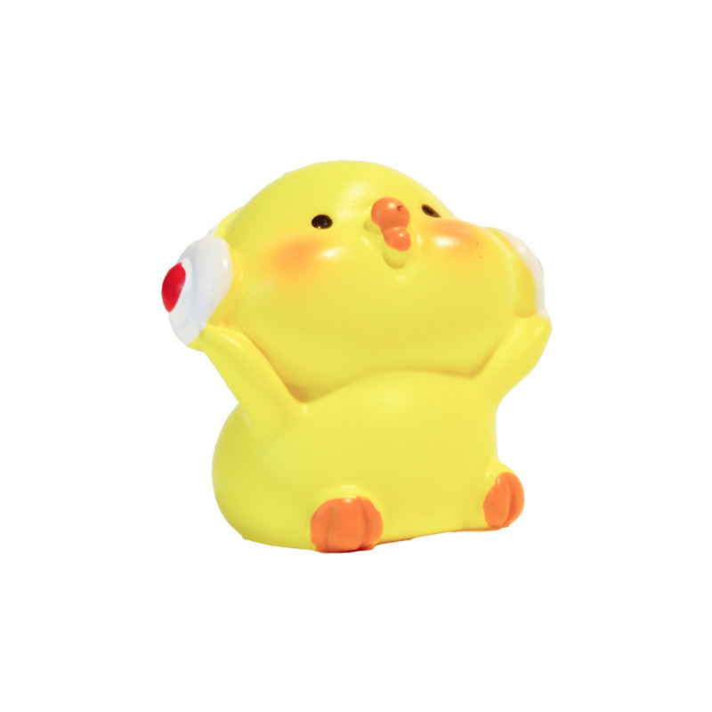 Accesorios de resina, muñecos lindos creativos, adornos de escritorio, adornos artesanales, adornos de micro paisajes, pollo amarillo pequeño