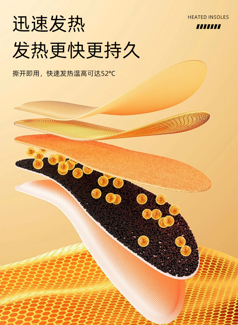 Self-Heating Mugwort Shoe Insoles 8-10 Hour Warm Foot Pads for Winter Adults quality and texture