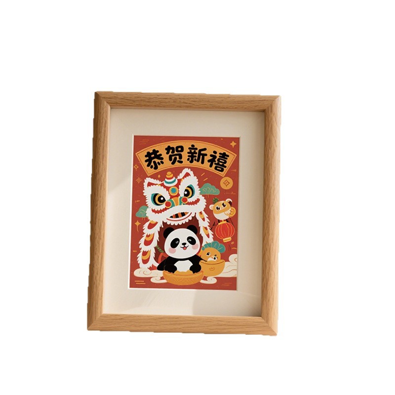 木质相框摆台5寸6寸7寸8寸a4照片相框春节作品框年味摆件厂家批发|undefined