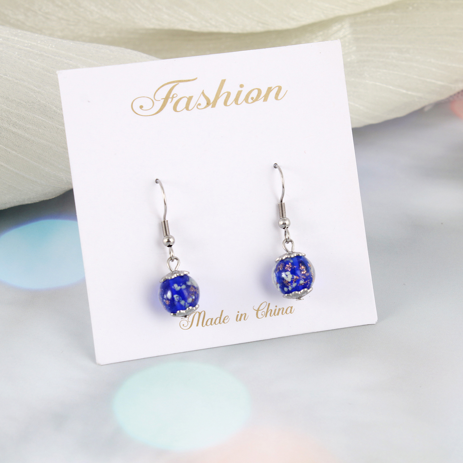 Simple Style Ditsy Floral Stainless Steel Plating Drop Earrings 1 Pair