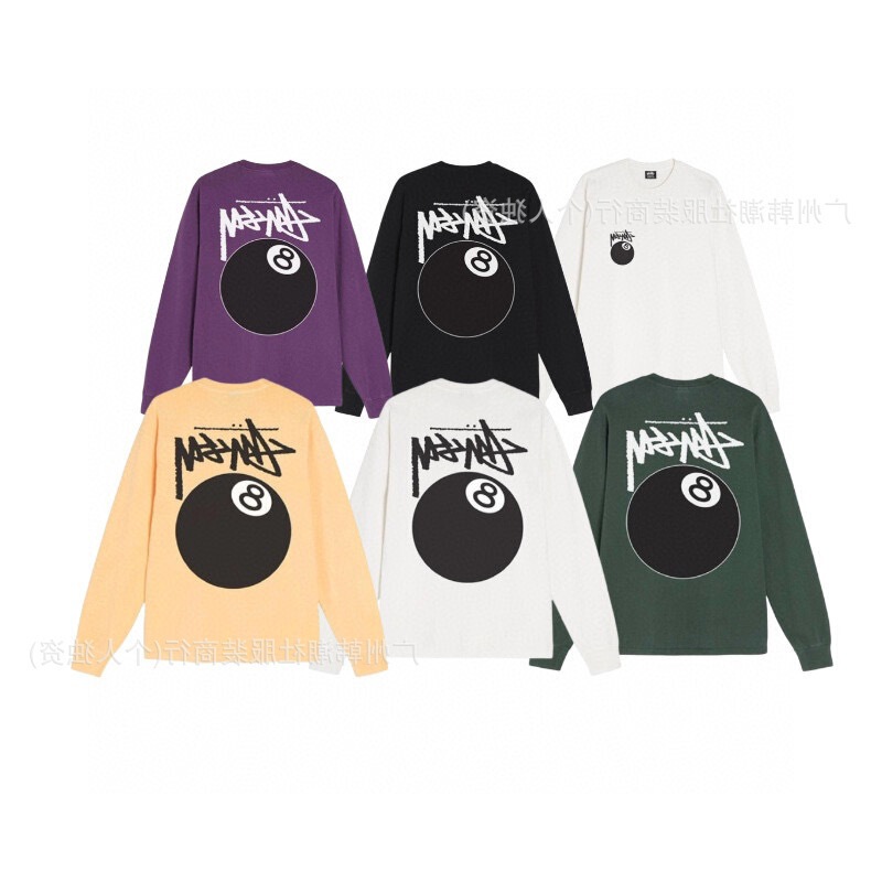 オリジナルラベルクロスボーダー新しいトレンディなブランド stu ツアークラシックレタープリントラウンドネック長袖 Tシャツドロップシッピング|undefined