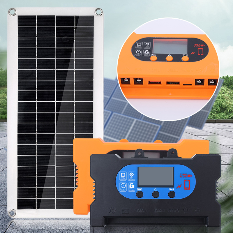 跨境专供太阳能板20W18V快充控制器应急太阳能光伏板高效安装方便