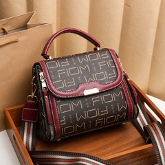 Bag Lady 2023 New Fashion Korean Style Single Shoulder Bag Retro Print Handbag Crossbody Bag Wide Strap Dropshipping One Piece