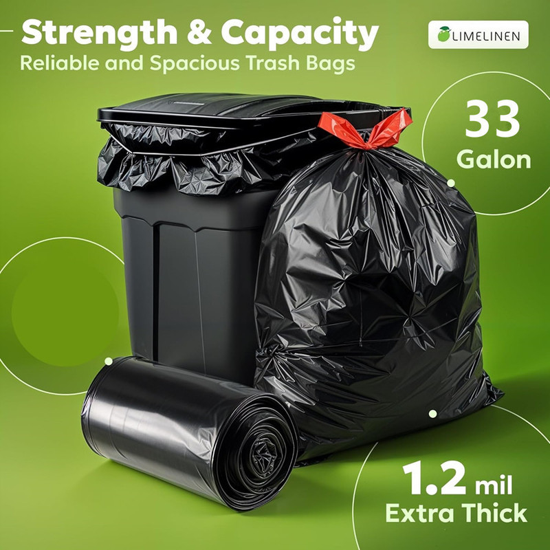 Cross-Border 30-33 Gallon Drawstring Garbage Bag Household Thickeneded Satchel Kitchen Hotel Large Black Bag Customization
