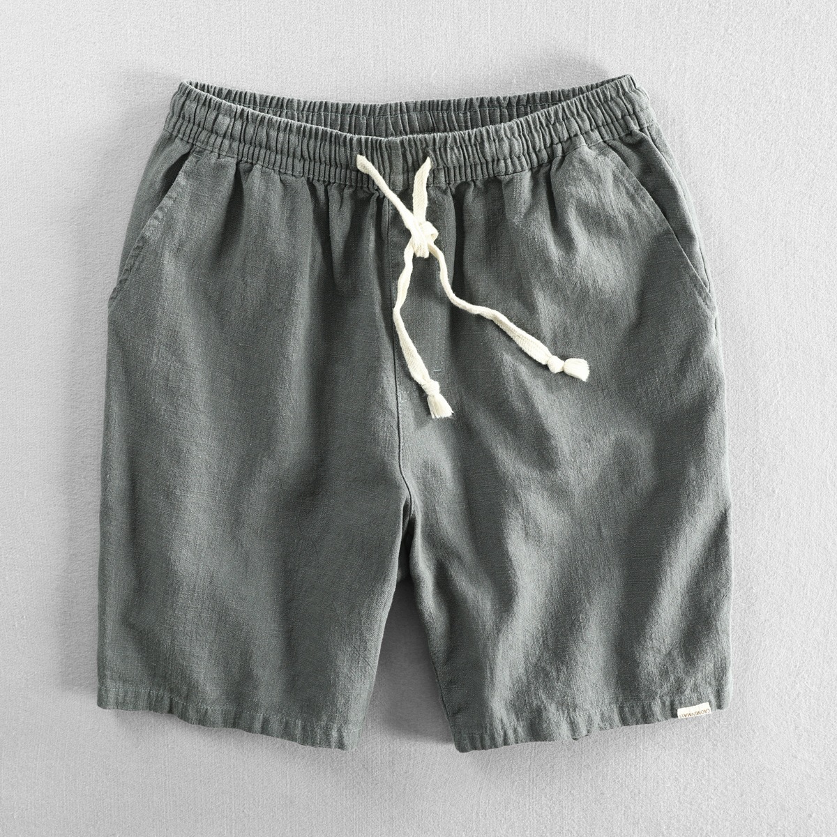 Summer shorts, beach shorts, linen loose-fitting casual elastic waistband five-point pants, Japanese style youth men's trousers - Siyuan