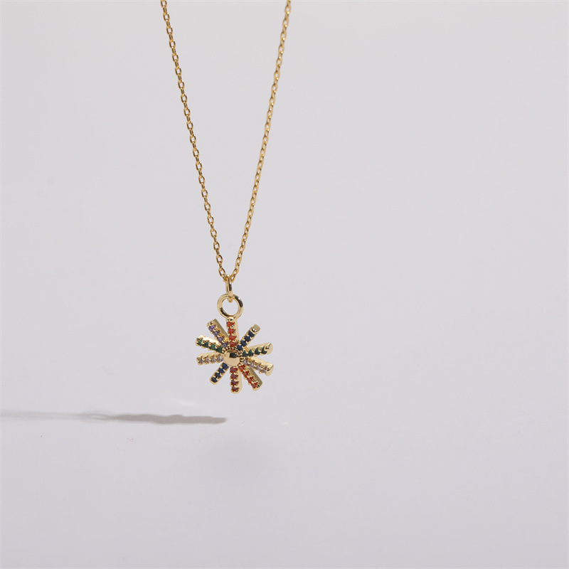 Fashion Bee Deer Copper Inlay Zircon Pendant Necklace 1 Piece