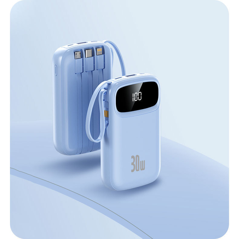 3c 認定パワーバンク大容量 20000 mAh 超薄型コンパクトポータブル内蔵ケーブル急速充電パワーバンク|undefined