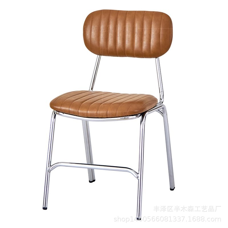Bar Chair Industrial Style Restaurant Tavern Backrest Dining Chair War Style Leather Cafe Creative Design Chair