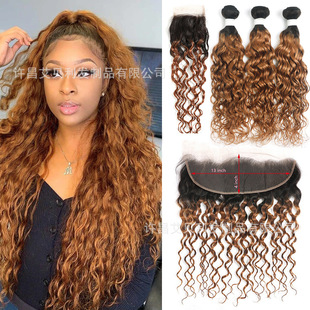 ���˰l��T1B/30 water wave human hair bundles�pɫ�u׃ɫ�l�l�l