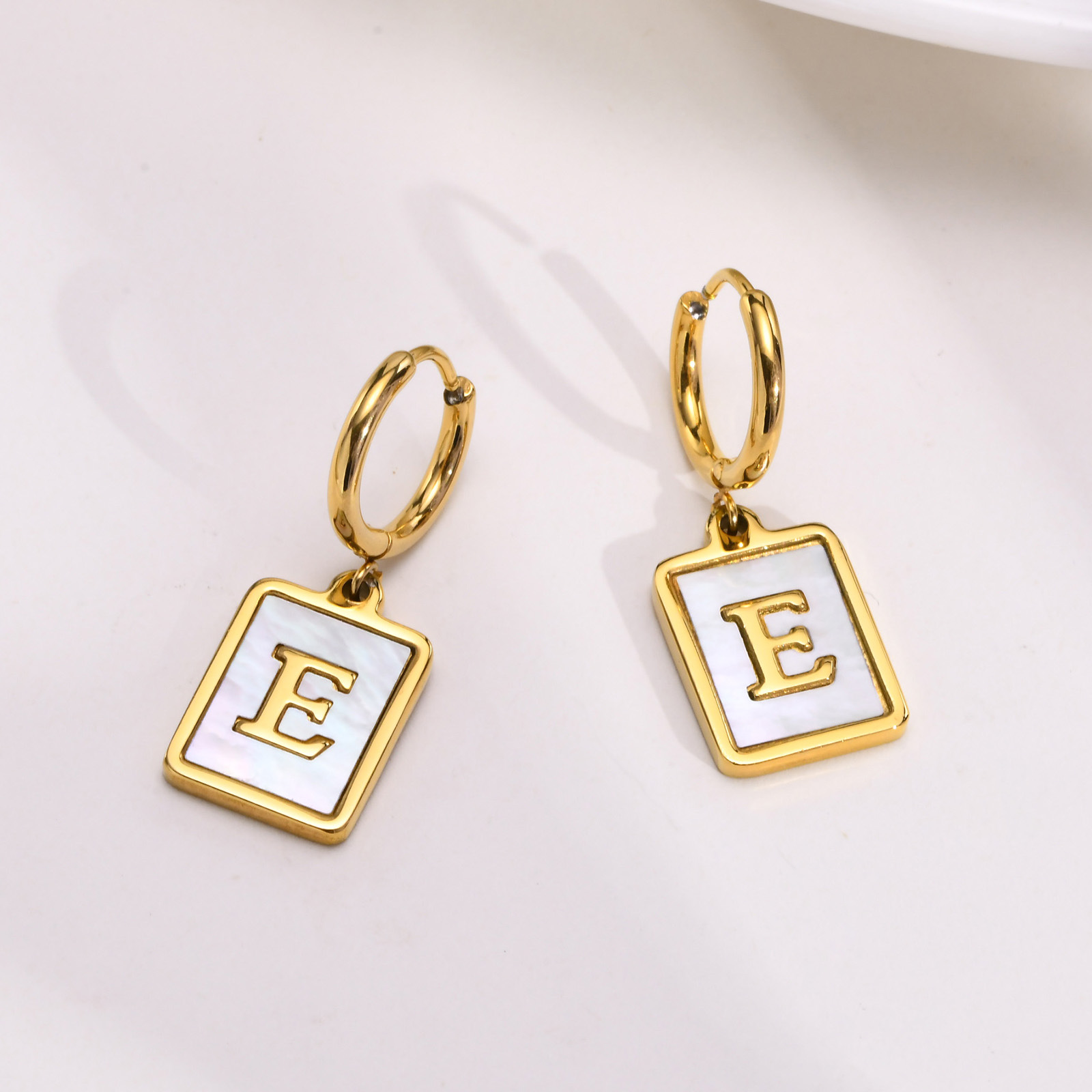 Simple Style Letter Stainless Steel Plating Dangling Earrings 1 Piece