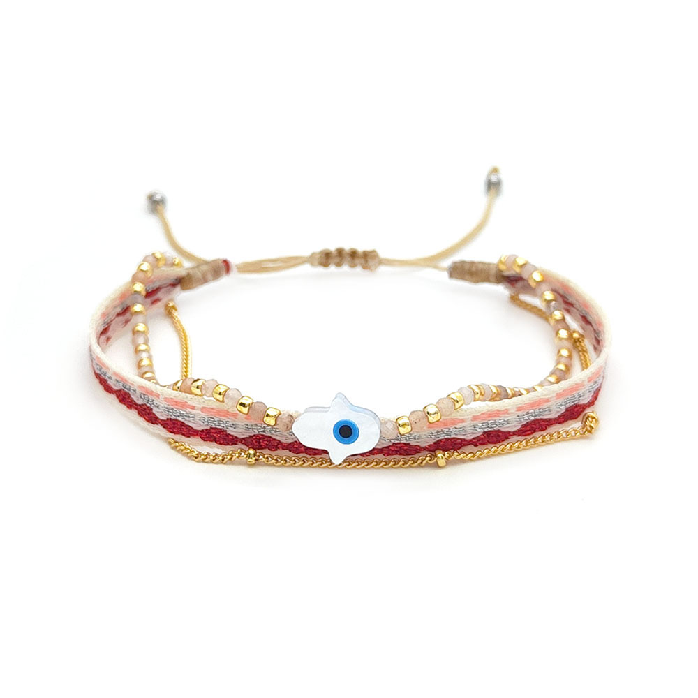 6g Weight Bracelets Classification 1 Piece Quantity Daily, Street Occasion Polyester cotton, Seed Bead, Copper Material Devil's Eye, Palm Pattern Women's Gender Beaded, Knitting Design IG Style, Casual, Retro Style IG Style Casual Retro Devil's Eye Palm Polyester Cotton Seed Bead Copper Beaded Knitting Women's Bracelets 8