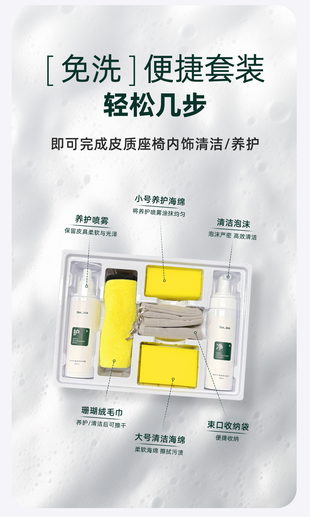 Suitable for Ideal Car Leather Seat Maintenance Agent Official Store Same Style Cleaner Car Interior Accessories Supplies