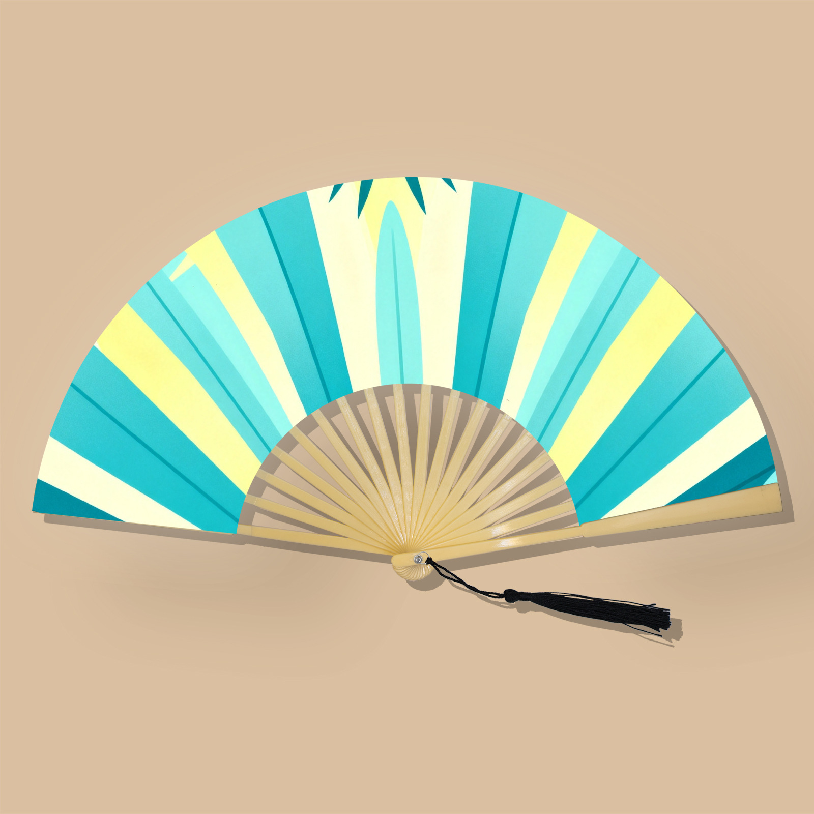Abanico Plegable Artesanal de Poliéster y Plástico, para Hanfu y Eventos image 25