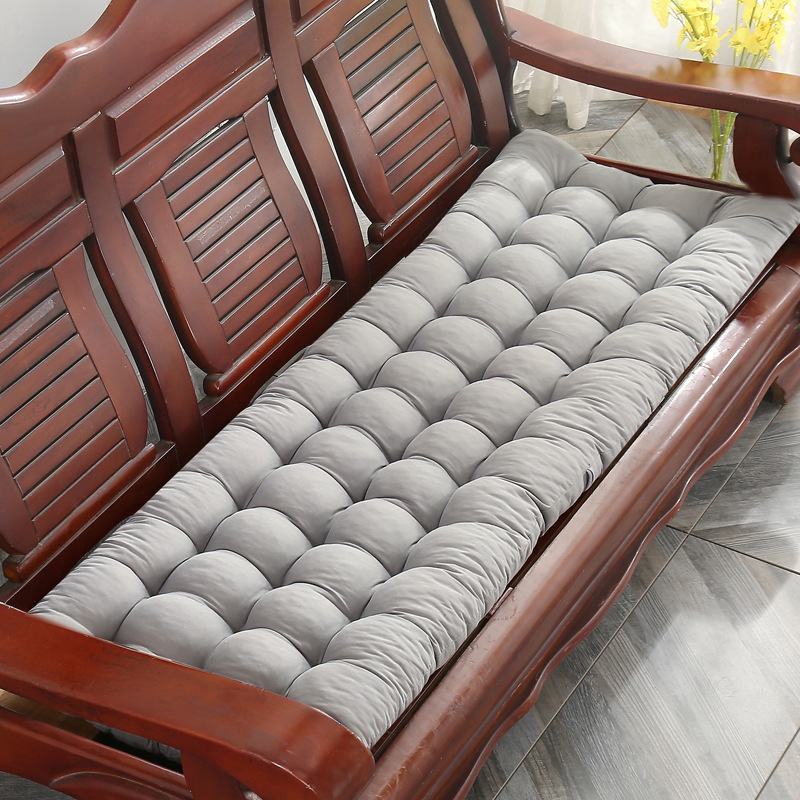 Sofá de madera sólida gruesa cuatro estaciones muebles de madera universal cojín de banco sofá antiguo de tres asientos Nayou