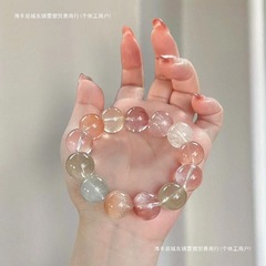 精选兔毛仿水晶手链女设计琉璃海蓝宝招财时尚仿水晶手串生日高质