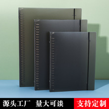 工厂直销金属活页夹外壳PP磨砂A4/B5/A5可拆卸30/26/20孔绑绳外壳