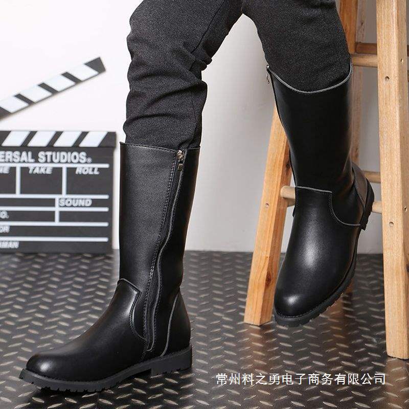 Men's Long Boots, Riding Boots, Men's High Boots, Over-The-Knee Boots, High-Top Boots, Four-Season Plus Velvet, Men's Waterproof Casual, Versatile and Trendy