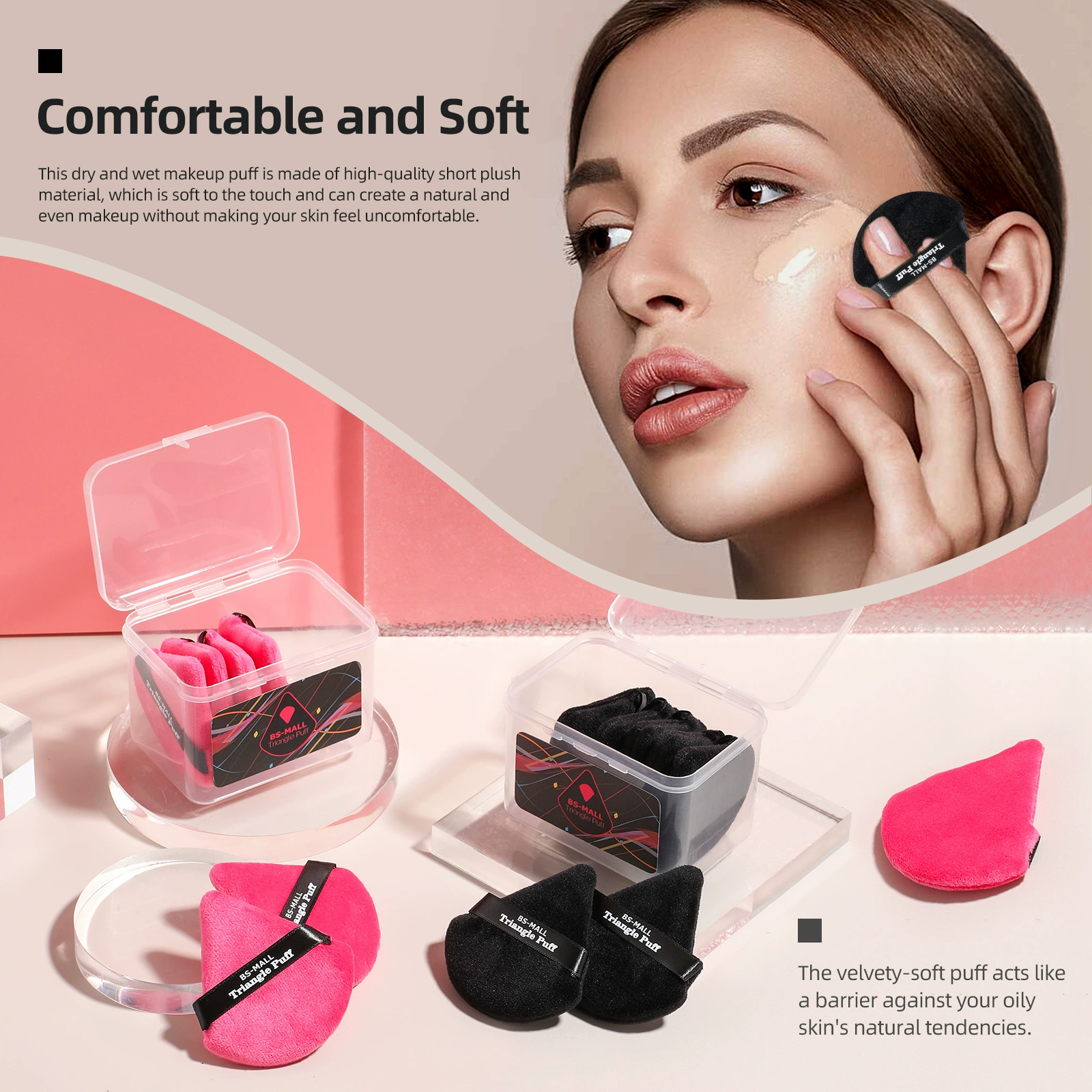 Triangle Makeup Sponge Puff, Increased Thickness, For Foundation & Loose Powder, Single