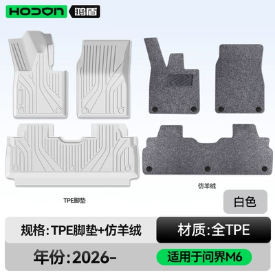 Modelə uyğun ayaqaltı Trunk Mat Supplies - 212t01-wenjie-m6-26-models-double-layer-foot-pad-white-tpe-gray-imitation-cashmere-wool-texture