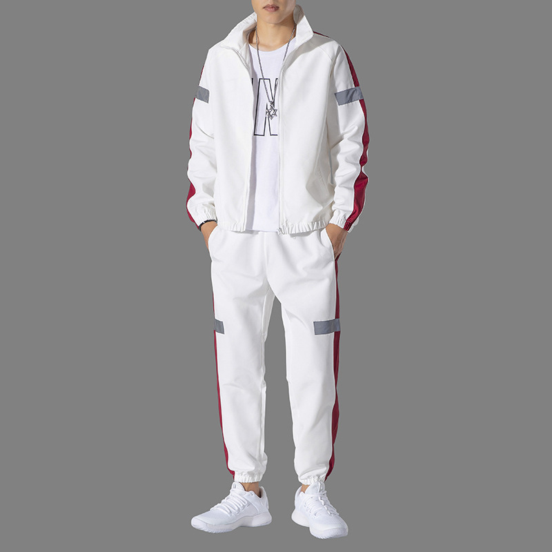 Primavera y otoño juego deportivo para hombre coreano casual de dos piezas hombre guapo moda universal chaqueta de hombre grande moda