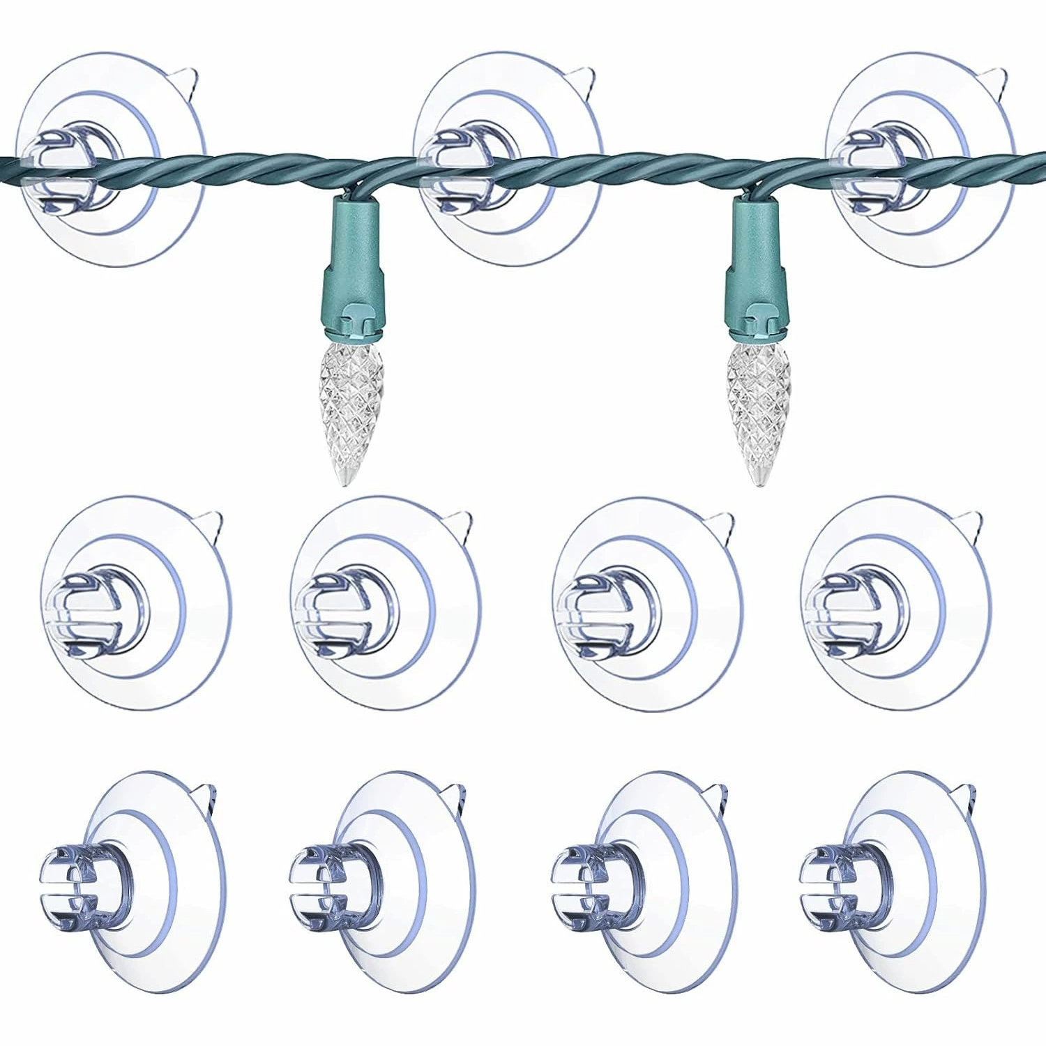 Фонарные присоски с кабельной канавкой Кронштейн присоски подходит для фиксации сказочных ламп для всасывающего крюка для окон