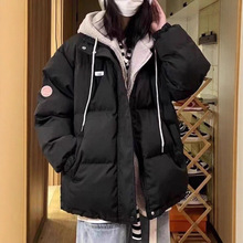 假两件羽绒服女冬季新款韩系宽松冬装羊羔毛外套女款加绒加厚