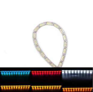 Car teary-eye lamp streamer steering LED horse racing Crystal telescopic two-color super bright running water steering lamp daylight lamp