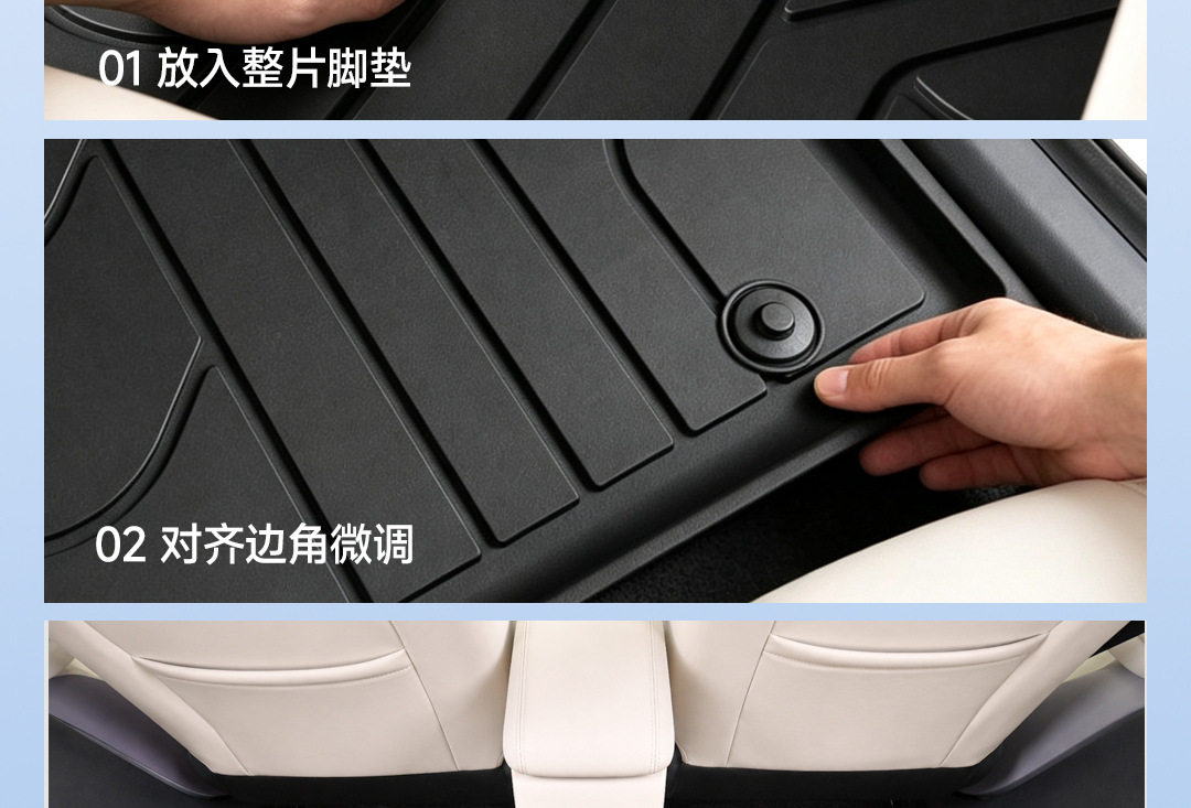 Cross-border universal car floor mats, injection-molded, 0 formaldehyde TPE car floor mats, anti-stain, easy to clean, wear-resistant
