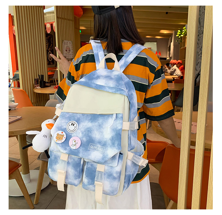 Fashion Tie-dye Large Capacity Canvas Bag Five-piece Set Wholesale Nihaojewelry display picture 10