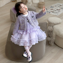 女童小香风外套2025年秋季新款韩国洋气卡通网红大衣童装一件代发