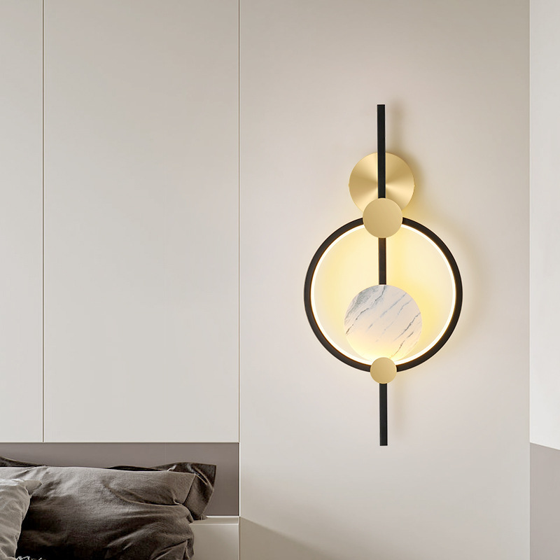 Luz de cabecera moderna Zhongshan fondo lámpara de poste dormitorio simple arte lámpara de cabecera lámpara de pared lámpara de fondo decoración de sala de estar