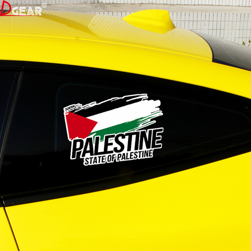 Flag Car Sticker Palestine Flag Decal Sticker 14cm Car Modification Heart Shape Protective Children's Sign
