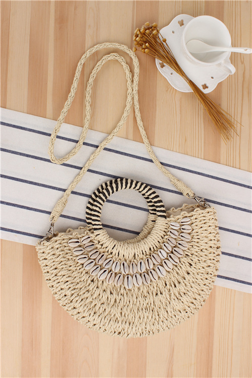722g Weight Polyester Cotton Lining Material Women's Medium Spring&summer Straw Vacation Straw Bag