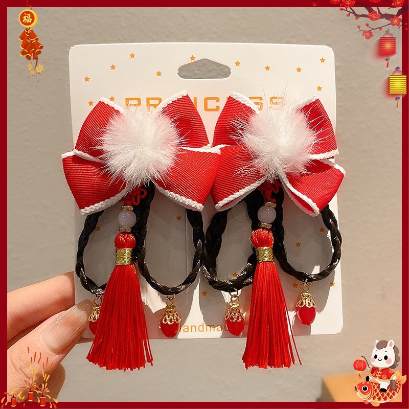 Horquilla Infantil con Borlas Chinas Hecha a Mano para Año Nuevo y Hanfu