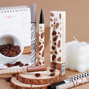 Xixi American Retro Eyeliner for Women, Not Easy to Smudge, Long-Lasting, Fine Tip, Novice Beginner's Silkworm down to Colorful Eyeliner
