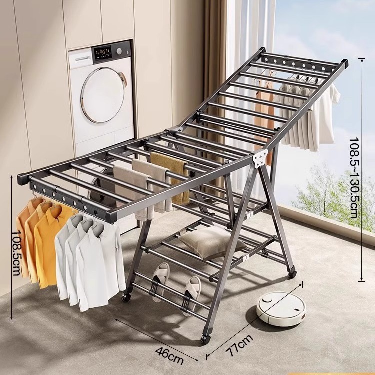 Percha de secado de ropa plegable multifuncional interior multicapa percha de ropa balcón percha de ropa para bebés fábrica directa