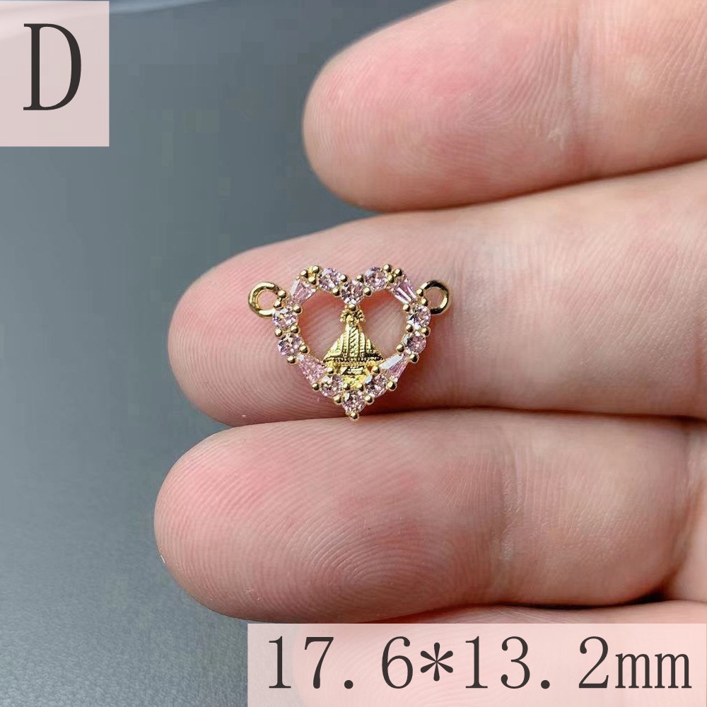 1 Piece Copper Rhinestones Totem Heart Shape Pendant display picture 7