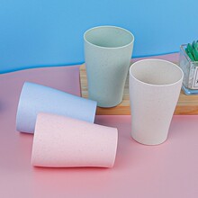 小麦秸秆漱口杯家用酒店洗漱杯刷牙杯子塑料水杯可印LOGO广告礼品