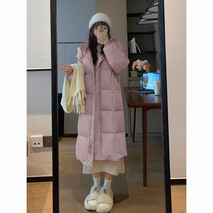2024 New Women's Cotton Coat Winter Coat Long Cotton Coat Mid-play Temperament Thickened Over-the-knee Cotton Coat Fashion