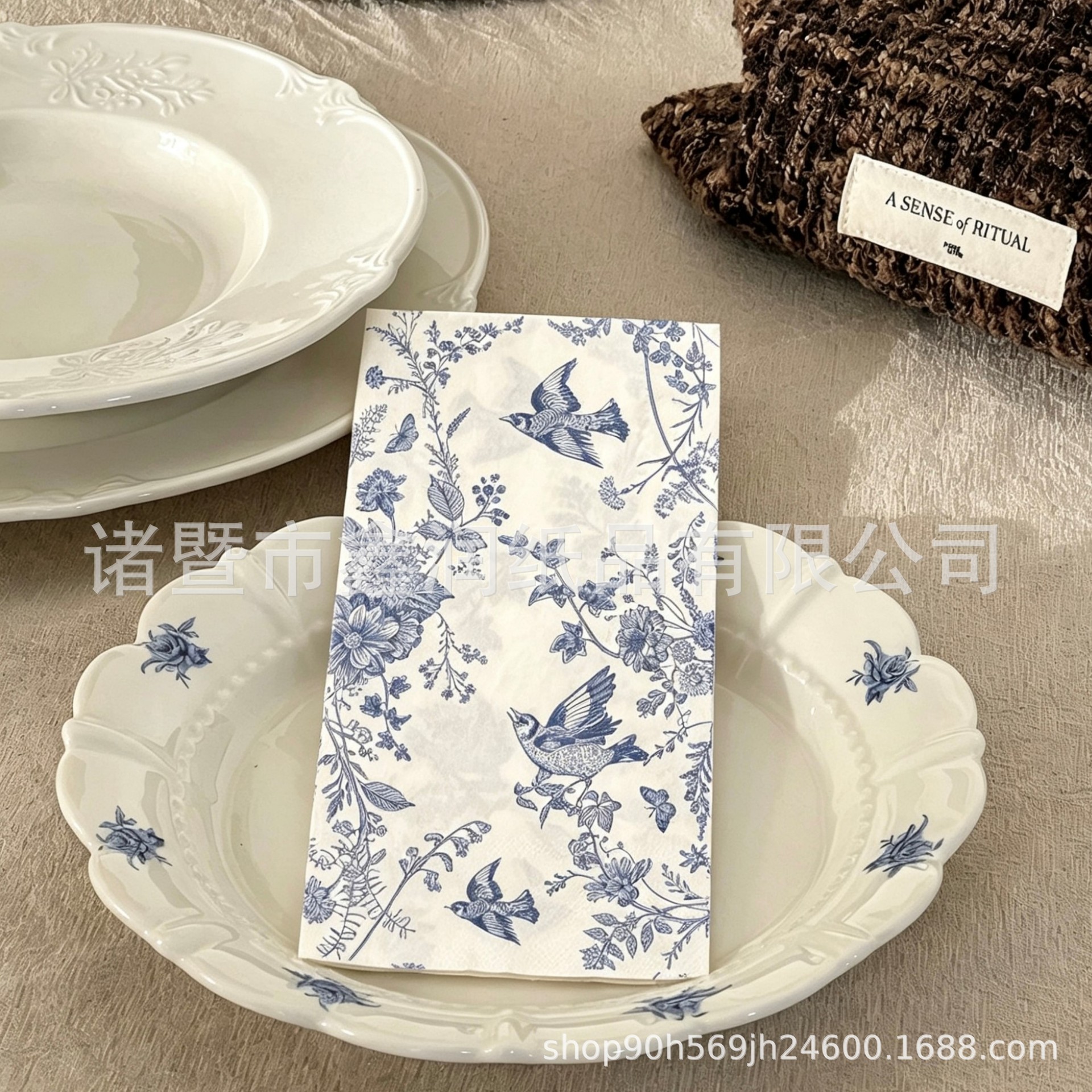 (Cross-border trading), blue paper napkins, colored paper, wipes, 33x, 40